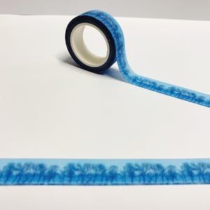 Cinta washi con purpurina de paisaje, cinta washi con purpurina de silueta de árbol, cinta washi navideña, cinta washi con purpurina, cinta washi de 15 mm, álbum de recortes