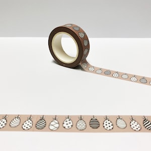 Cinta Washi de huevo de Pascua, cinta Washi de primavera, cinta Washi bronceada, accesorios de planificador, accesorios de diario de balas, artesanías de Pascua, Washi de huevo de Pascua