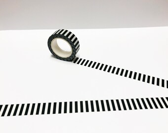 Black and White Stripe Washi Tape, Stripy Washi Tape, Lines Washi Tape, Black and White Washi, Minimalist Washi, Bullet Journal, Planner