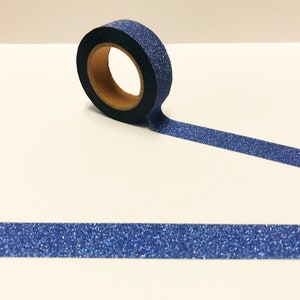 Cinta Washi de brillo azul brillante, cinta Washi azul, cinta Washi de brillo, brillo sin desorden, adorno de álbum de recortes, diario de balas, envoltura