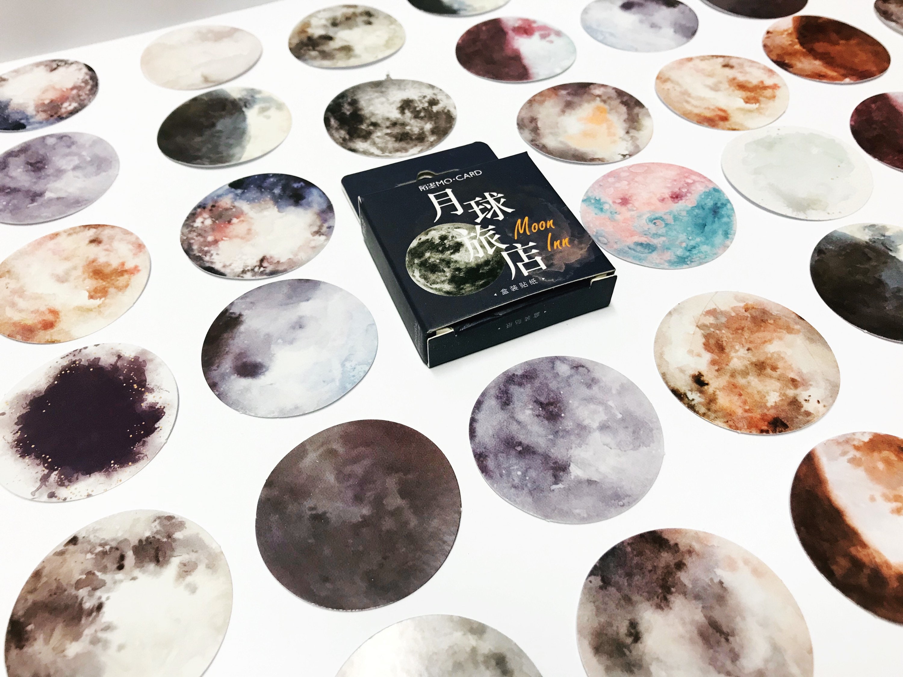 moon stickers moon phase stickers space stickers moon etsy