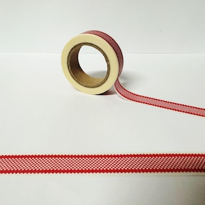 Cinta washi roja con estampado de encaje, cinta washi con detalles de encaje, cinta washi bonita, bullet journal, agenda, diario, cinta para álbumes de recortes, accesorios Filofax