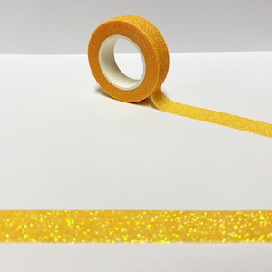 Cinta Washi de brillo amarillo, cinta Washi dorada, Washi brillante, cinta Washi planificador, adornos de álbum de recortes, diario de balas, cinta de envoltura