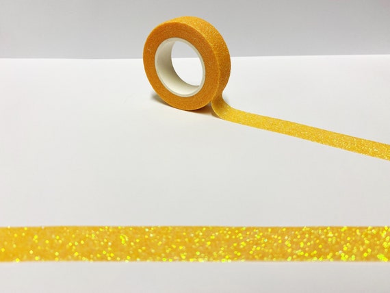 Yellow Glitter Washi Tape, Gold Washi Tape, Glitter Washi, Planner Washi  Tape, Scrapbook Embellishments, Bullet Journal, Wrapping Tape 