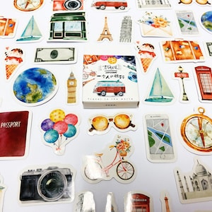 Urlaub Aufkleber, Wahrzeichen der Stadt Aufkleber, Reise-Aufkleber-Set, Scrapbook-Aufkleber, Planer, Journal Aufkleber, Kawaii Aufkleber