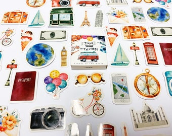 City Landmark Stickers: Kawaii Travel Scrapbook Planner Set