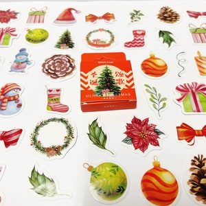 Pegatinas navideñas, conjunto de pegatinas del planificador, pegatinas del diario de balas, pegatinas Washi, pegatinas de Navidad Scandi, accesorios del planificador, pegatinas Bujo