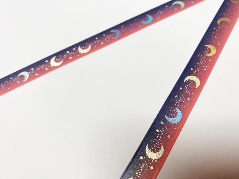 Moon Washi Tape Moon Phase Thin Washi Space Washi Moon 10mm - Etsy
