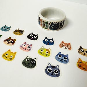 Pegatinas de animales, pegatinas de gatos, pegatinas de dibujos animados, paquete de pegatinas, juego de pegatinas bonitas, paquete de pegatinas, pegatinas de planificador, accesorios de diario