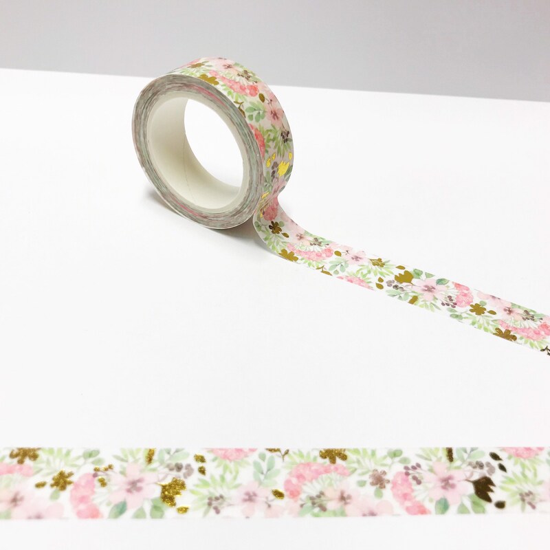 Pink Floral Washi Tape - Etsy