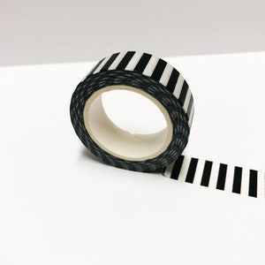 Black and White Stripe Washi Tape, Stripy Washi Tape, Lines Washi Tape, Black and White Washi, Minimalist Washi, Bullet Journal, Planner image 3