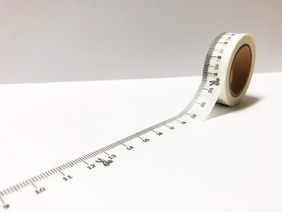 Ruler Measuring Tape Washi in Black and White - Paper Tape Great for  Scrapbooking Paper Crafts and Decorations 15mm x 10m