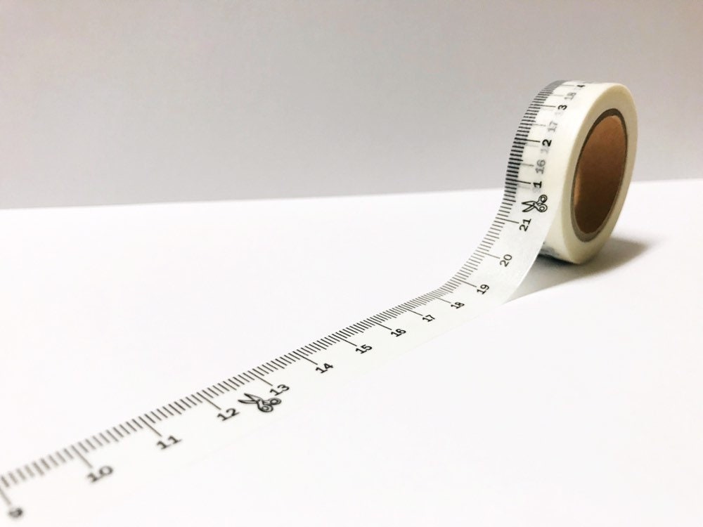 Retro Teacher Measuring Tape Ruler Washi Tape 15mm Wide X 3M Roll No.12521  