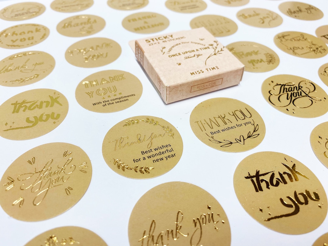 Gold Foil Thank You Stickers: Kraft Paper Gift Tape - Etsy Australia