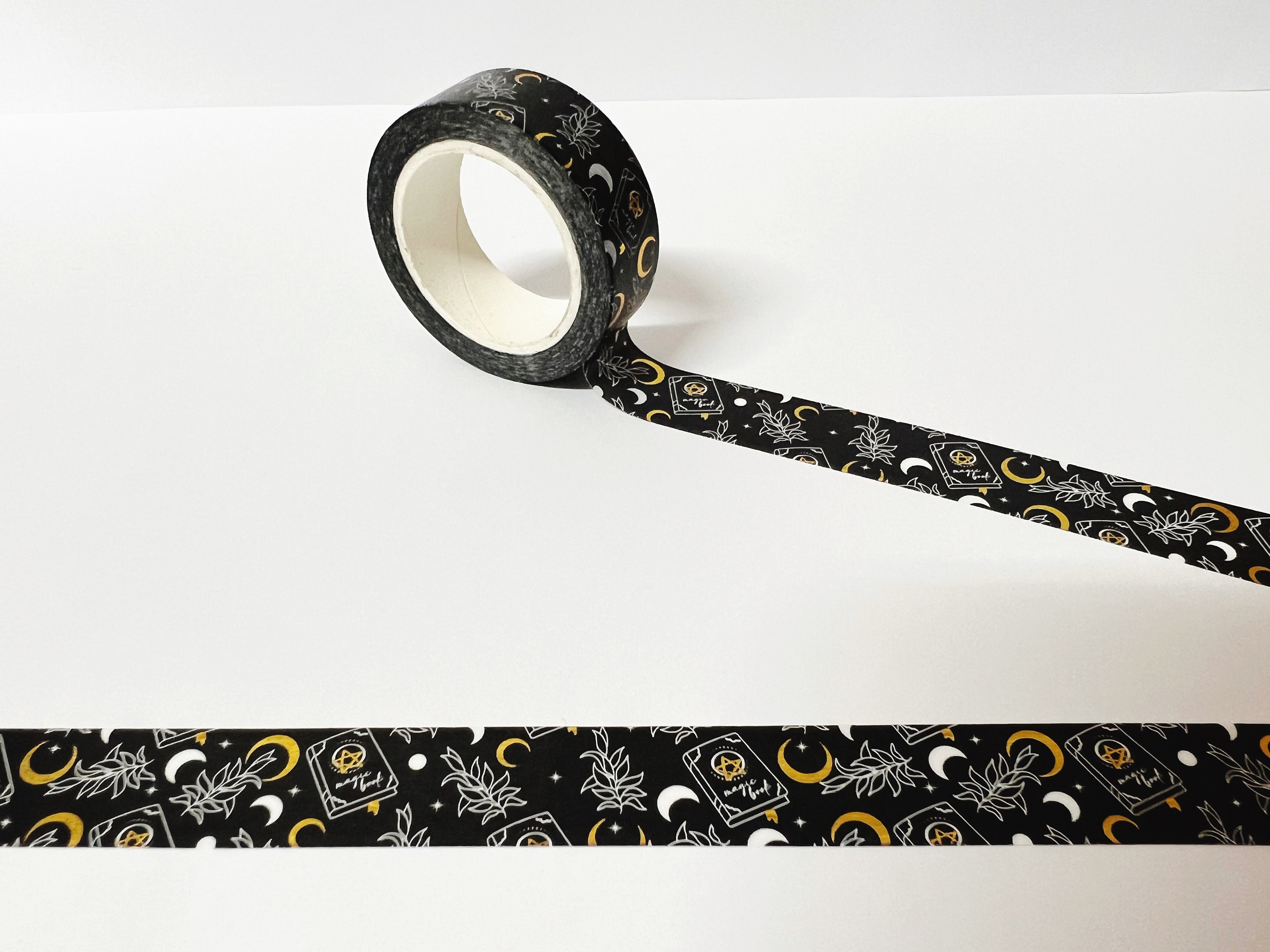 Moon Phase Goth Witchy Washi Tape Roll 20mm 