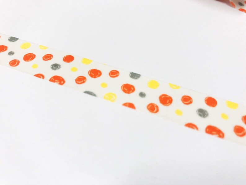Orange Dots Washi Tape Bullet Journal Bright Washi Tape Planner Spotty Washi Tape Spots Washi Tape Pattern Washi Dotty Washi Tape