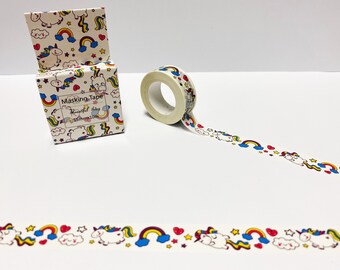 Unicorn Washi Tape: Rainbow Planner Accessories (15mm)