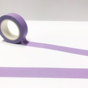 Matt Pastel Purple Washi Tape, Bullet Journal, Planner, Diary, Solid 15mm Lilac Purple Colour Washi, Washi Tape UK, Bullet Journal Supplies