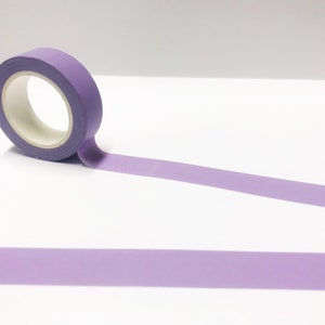Cinta washi morada pastel mate, para bullet journal, planificador, diario, washi sólido de 15 mm, color lila morado, washi tape UK, suministros para bullet journal