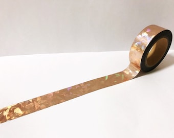 Peach Holographic Washi Tape, Geometric Washi Tape, Shiny Washi, Bullet Journal Supplies, Planner Accessories, Craft Tape, Washi Tape UK