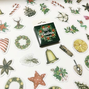 Pegatinas navideñas, conjunto de pegatinas del planificador, pegatinas del diario de balas, pegatinas Washi, pegatinas de Navidad Scandi, accesorios del planificador, pegatinas Bujo