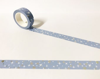 Blue Star Washi Tape: Silver Foil, 15mm Planner Accessory