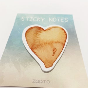 Notes de coeur orange, pense-bête pastel, bloc-notes autocollant, autocollants ciel mignon, accessoires pour journal intime, autocollants pour agenda