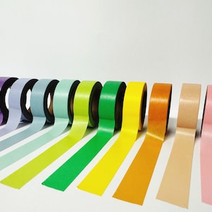 Regenbogen Washi Tape Set, Regenbogen Washi Tape Packung, 15 mm Washi Tape, Planer Zubehör, Bullet Journal, 10er Pack Washi Tape, Pastell Washi Tape