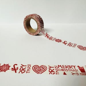 Washi Tape, dünnes Washi Tape, Weihnachtsverpackung, Bullet Journal Zubehör, 15 mm rotes Washi