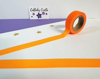 Neon Orange Washi Tape, Orange Washi Tape, Bright Washi Tape, Neon Stationery, Bullet Journal, Planner, Neon Tape