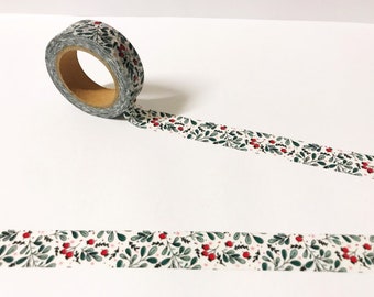 Winter Foliage Washi Tape: Christmas Planner, Scrapbook (15mm)