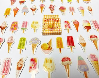 Cute and Kawaii Decorative Stickers for Scrapbooking I Scream for Ice Cream Journaling Set of 9 Planner - VINYL STICKERS or MAGNETS