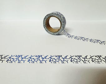 Blue Foil Crackle Washi Tape: Geometric Planner Tape