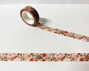Floral Washi Tape: Gold Foil Flower Stationery, Planner Accessory