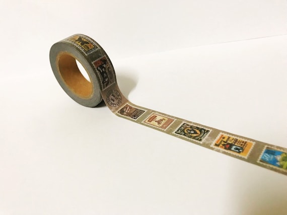 Vintage Stamp Washi Tape, American Stamp Washi Tape, 15mm Washi, Scrapbook Accessories, Bullet Journal Tape, Planner, Old Stamps Washi Tape
