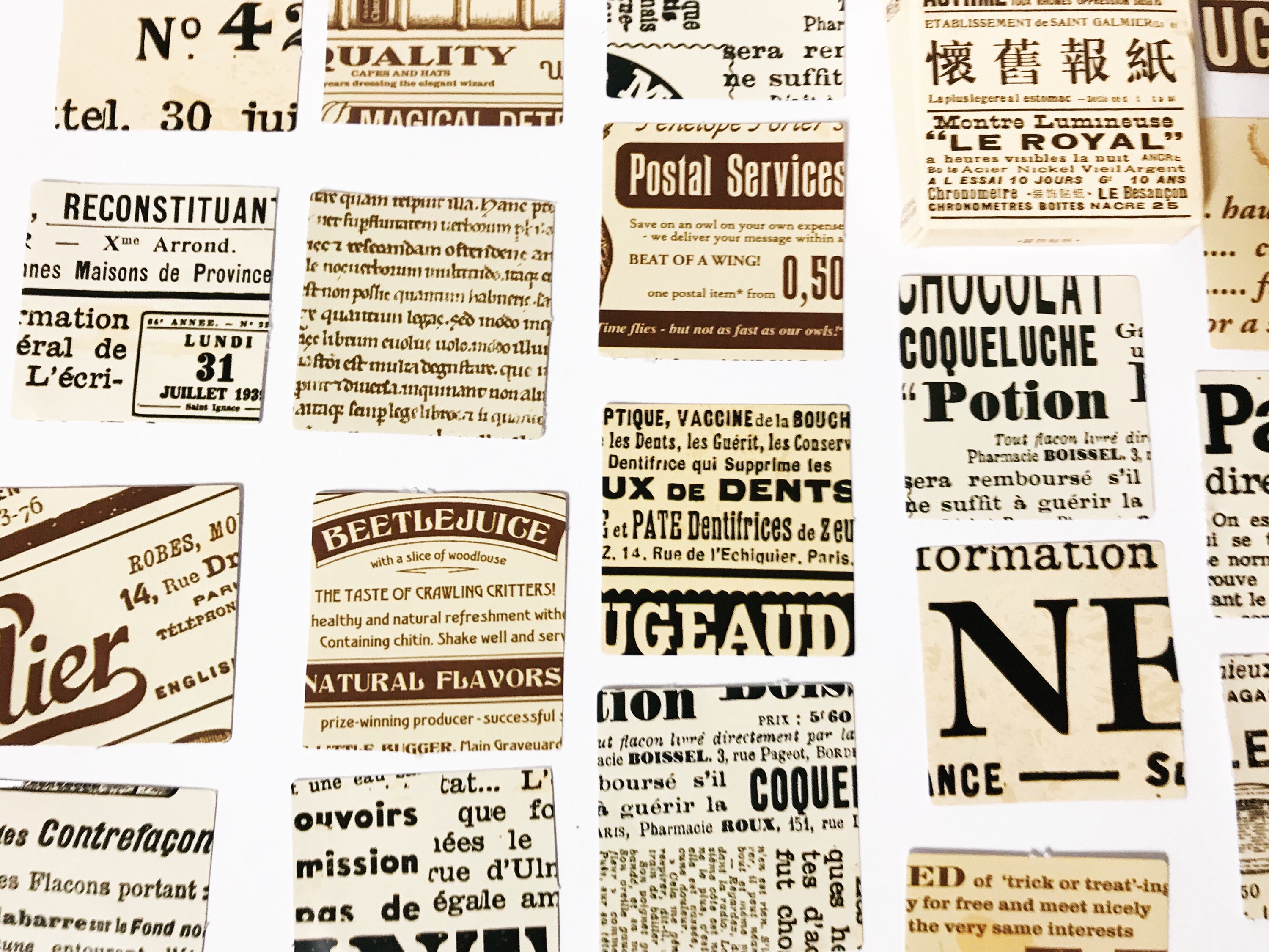 Newspaper Stickers Vintage Advertising Sticker Ephemera Etsy UK