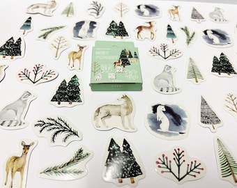 Winter Woodland Stickers: Christmas Planner, Bujo Sticker Set