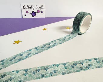 Ocean Wave Washi Tape, Sea Washi Tape, Nautical Washi, Blue and White Washi, Simple Planner 2026, Bullet Journal Accessories, Mermaid Washi