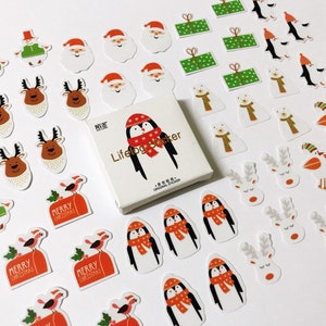 Weihnachten Aufkleber, Pinguin Reindeer Weihnachten Aufkleber Set, Planer Aufkleber, Bullet Journal Stcickers, Weihnachtsplaner, Scrapbook Aufkleber