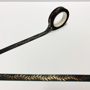 Cinta washi de hojas, cinta washi de hojas verdes, cinta washi con patrón de hojas continuas, cinta washi de naturaleza, cinta washi de 10 mm, cinta para planificador de bullet journal