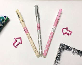 Cute Pen, Erasable Pen, Kawaii Stationery, Kawaii Pens, Planner Accessories, Bullet Journal Pens, Blue Ink Gel Pens, School Pens, Pastel Pen