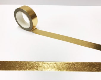 Light Gold Washi Tape, 15mm Gold Shiny Tape, Wrapping Tape, Metallic Gold Masking Tape, Bullet Journal, Planner, Solid Gold Colour Washi