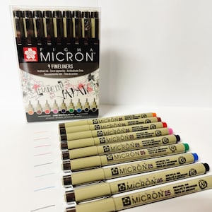 Rotuladores de punta fina de color Micron, rotuladores de punta fina Art, rotuladores Micron, rotuladores Sakura, rotuladores de punta fina mate, accesorios para bullet journal, agenda, álbum de recortes