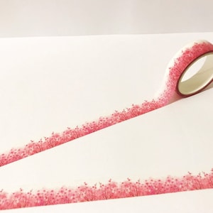 Cinta Washi de flor rosa de flor de cerezo, cinta Washi floral rosa, Washi de flor, Washi de flor rosa, diario de balas, planificador, álbum de recortes de Bujo