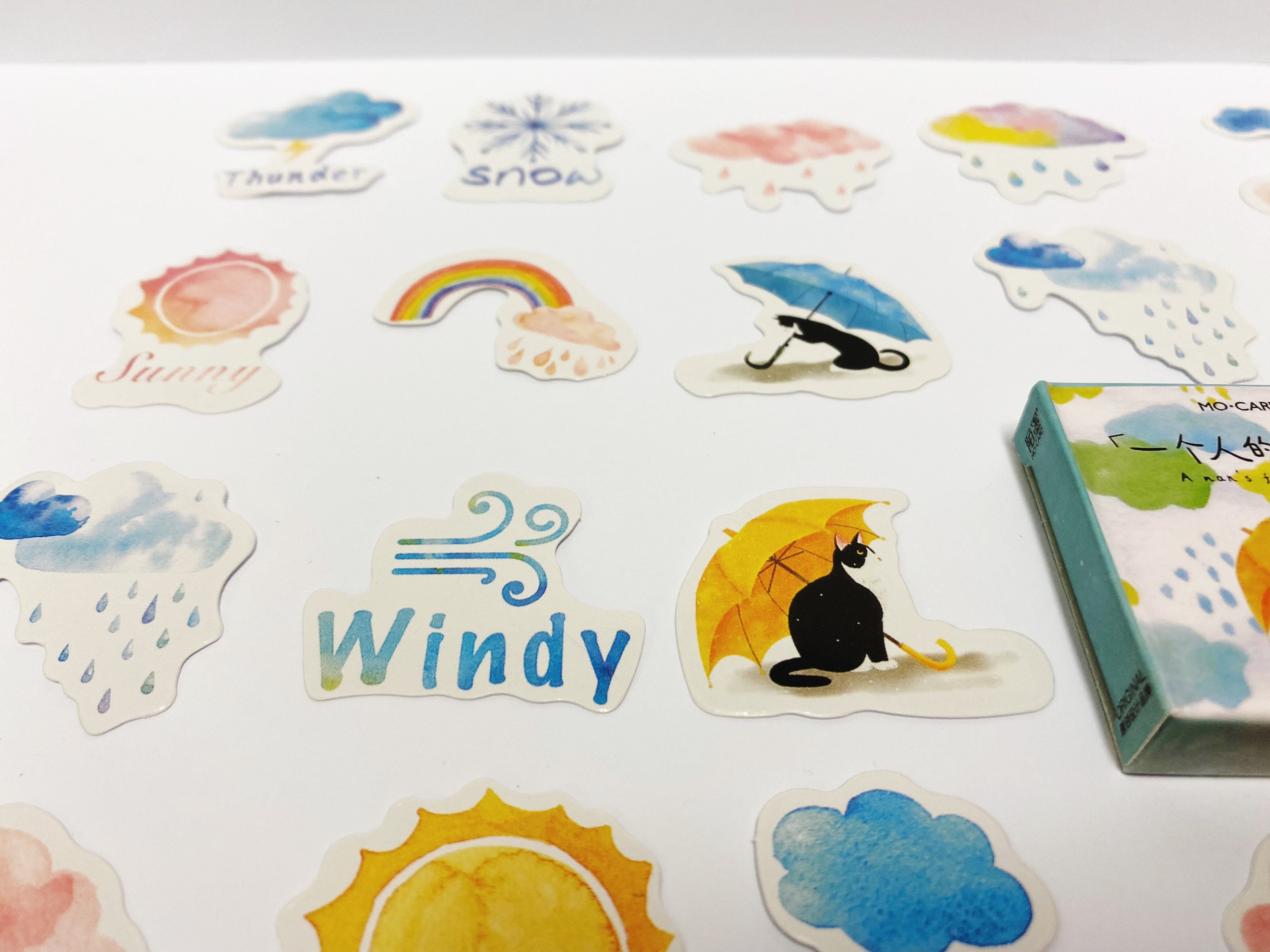 Windweather Sticker Weather Stickers Clouds Stickers Cat Stickers Rainbow - Etsy