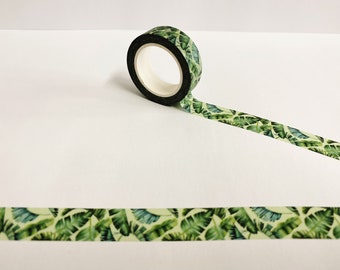 Monstera Leaf Washi Tape, Plant Washi Tape, Succulent Washi, Leaves Washi, Planner Accessories, Bullet Journal Stickers, Bujo Notebook Tape