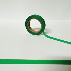 Cinta washi verde mate, cinta verde de 8 mm, Bullet Journal, planificador, diario, washi de color verde sólido, cinta washi del Reino Unido, suministros para Bullet Journal