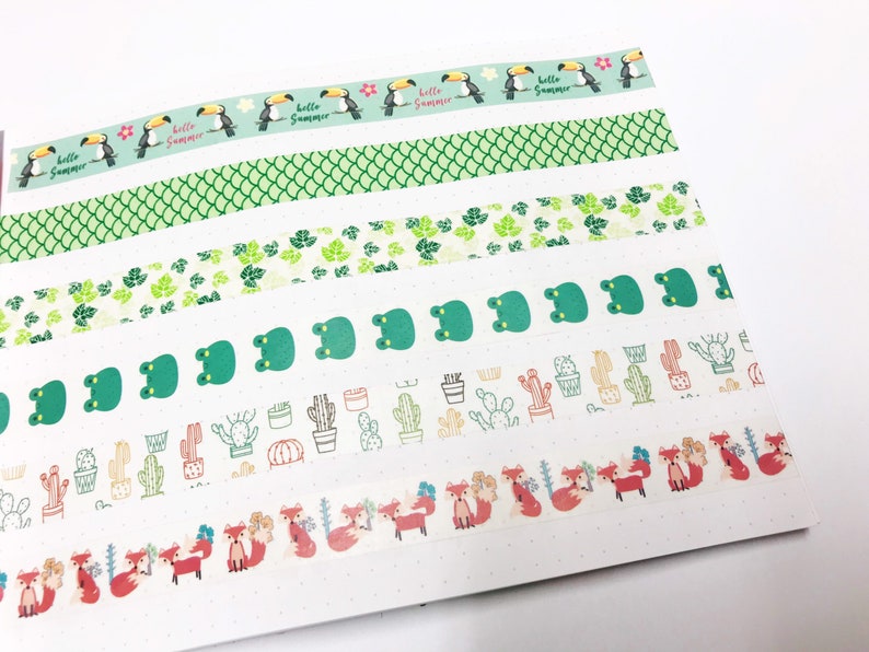 Bullet Journal Animal Washi Tape Planner Cute School Supplies Summer Toucan Washi Tape Hello Summer Washi Tape Nature Washi