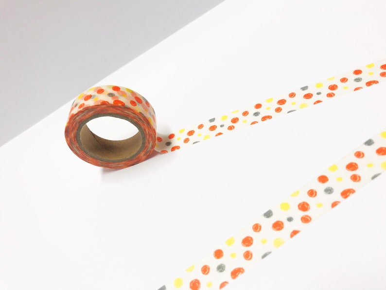 Orange Dots Washi Tape Bullet Journal Bright Washi Tape Planner Spotty Washi Tape Spots Washi Tape Pattern Washi Dotty Washi Tape