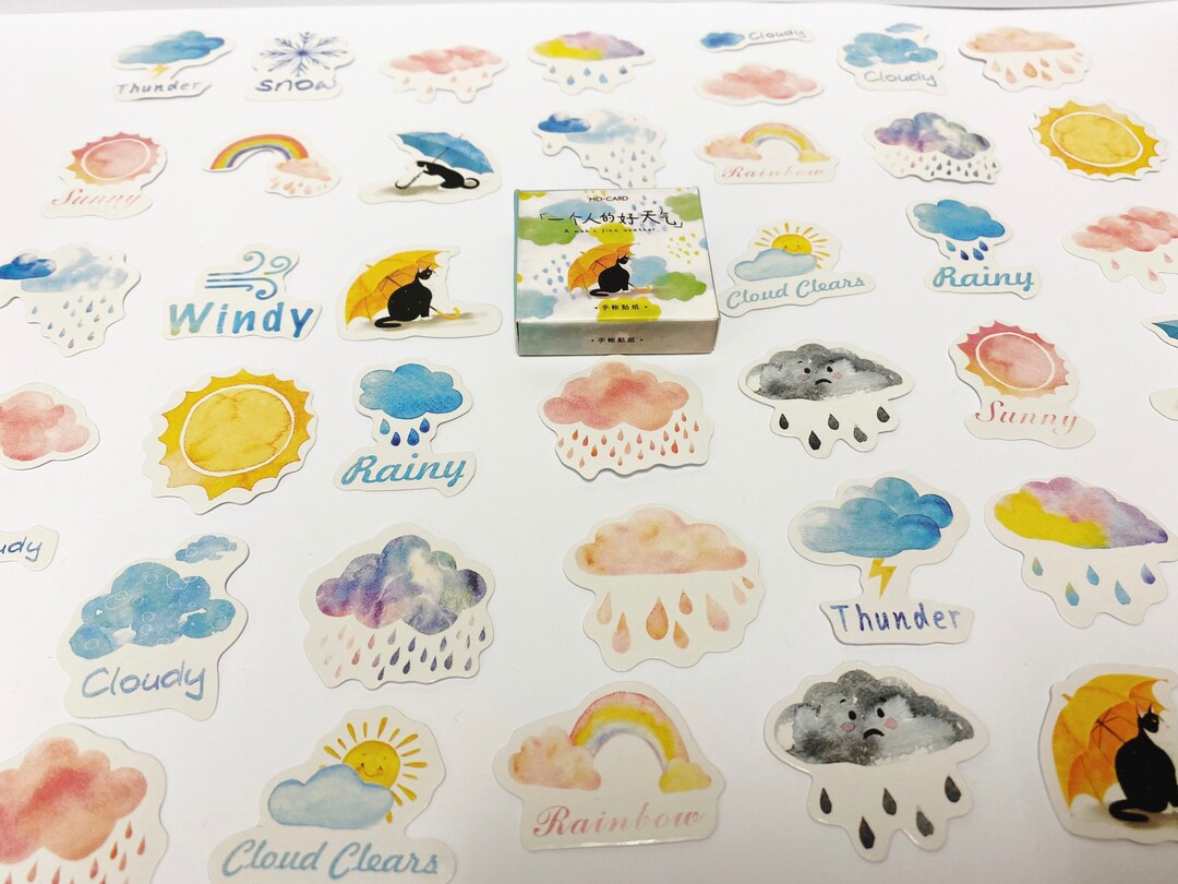 Weather Stickers, Clouds Stickers, Cat Stickers, Rainbow Stockers ...
